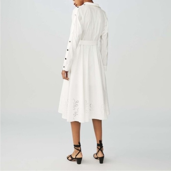 Maje Renaline White Cotton T-Shirt Midi Dress Size 2 US Medium - Picture 9 of 13